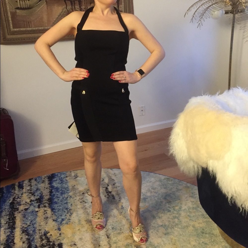 Balmain NWT Knitted Halter Tube Dress Open Back 38